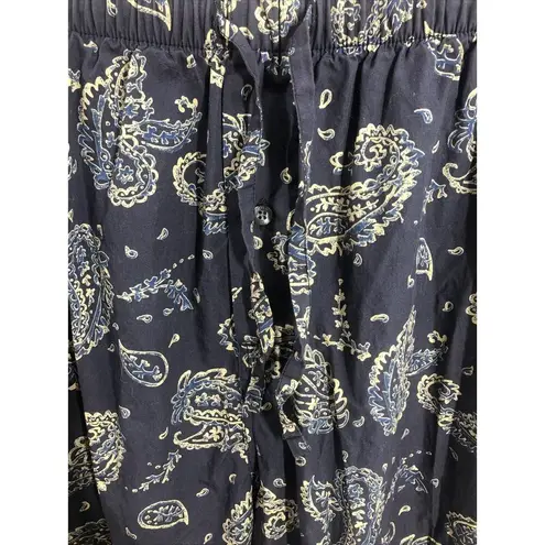 Ralph Lauren Polo  Sleep Pants Women Medium Navy Paisley Elastic Waist Drawstring