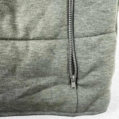 Three Dots Jacket Green Quilted Step Hem Knit Soft Fleece Size M