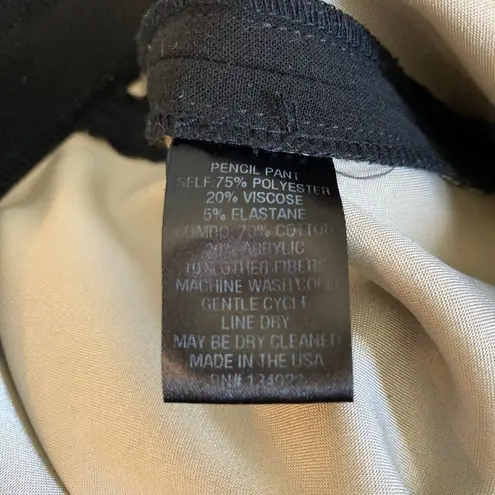 Emerson Fry Pants Womens 4 Black Ponte Pencil Faux Leather Minimalist Capsule