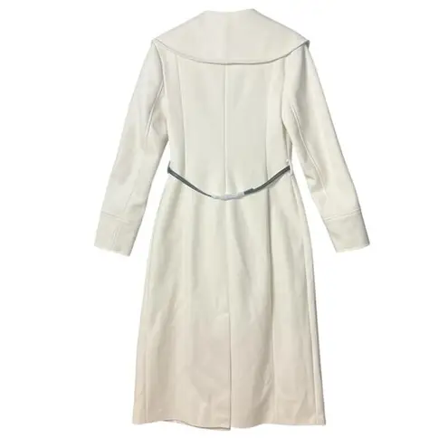 River Island NWT Belted Longline Coat in Cream US S 4