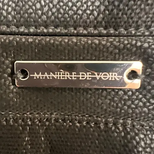 Maniere De Voir NWT Black Faux Leather Leggings Pants w/ Side Toggles Size 14