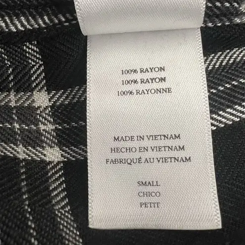 Rails Hunter Shirt Ash Cream Gray Plaid Long Sleeve Button Down Black Women’s S