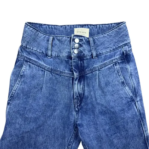 Sézane Sezane Sam Sama High Waist Pleated Tapered Denim Trouser Jeans Size 34 / US 2
