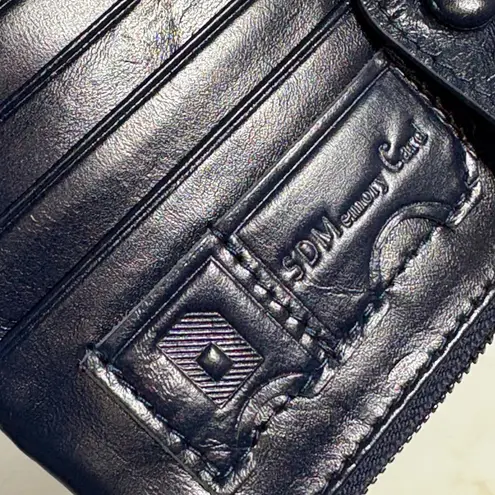 Roulens Blue Leather Wallet Snap Closure Zip Pockets ID Card Holder 7"x4"x1"