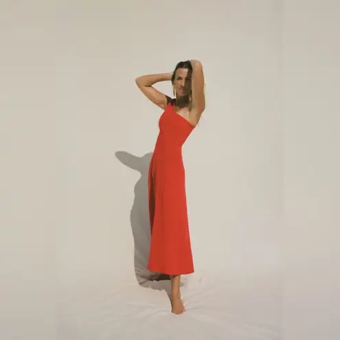 NWT Tuckernuck x India Hicks Scarlet Red One Shoulder Carmen Dress size small