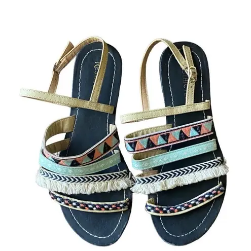 Restricted Woman’s Boho Festival Sandals. Size 9. Blue