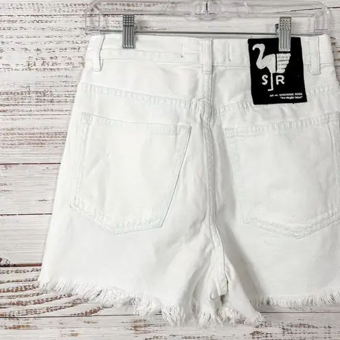 NEW Sandrine Rose Free People White Cut Off Denim Shorts, NWT, Size 24 MSRP $128