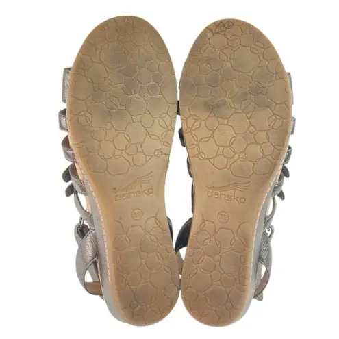 Dansko * Athena Sandals Womens 39 Silver Metallic Strappy Comfort Resort Travel