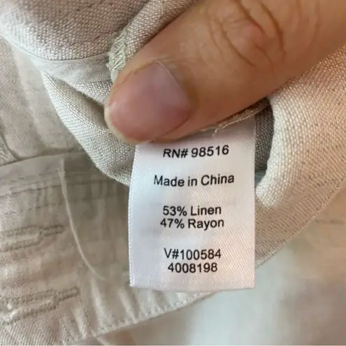 Coldwater Creek  Natural Fit Linen Draw String Parchment Casual Pants