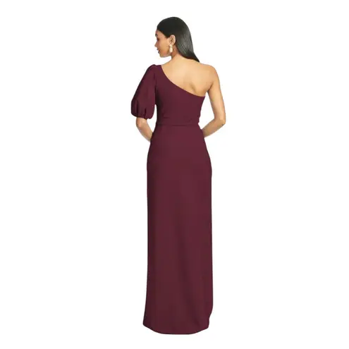 Sachin + Babi NWT Size 14 Nadia One Shoulder Deep Wine Stretch Crepe Gown