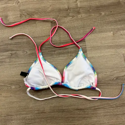 ABS Allen Schwartz Rainbow Beaded String Bikini Top