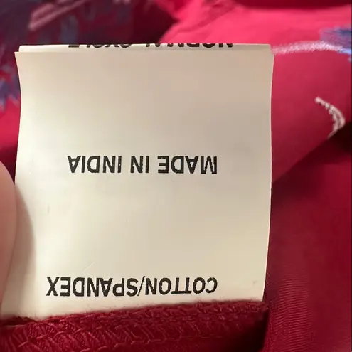 Eshakti Red Floral Embroidered Fit & Flare Cotton Spandex Midi Dress