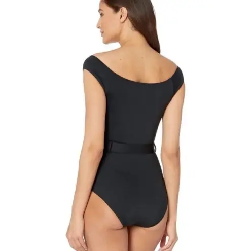 Kate Spade  black daisy buckle one piece swimsuit