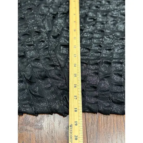 Notations Black Ruffle Sparkle L Dress Short Sleeve Shimmer Party Cocktail