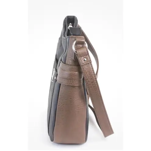 Stylish Black and Brown Leather Handbag