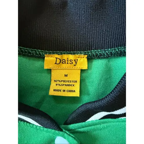 Daisy green varsity cropped jacket with patches M