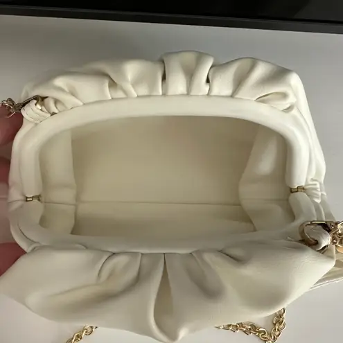 Understated Leather Crescent Clutch