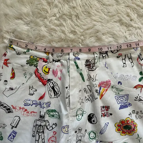 Colin LoCascio Jenni Jean Doodle Print Straight Artistic White Multicolor M
