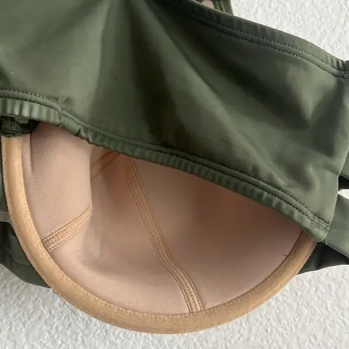 Cacique Swim Olive Underwire Lightly Lined Balconette Bikini Top, Size 42DD