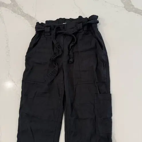 Elevenses Anthropologie Linen Blend High Waisted Paper Bag Pants Women’s Medium