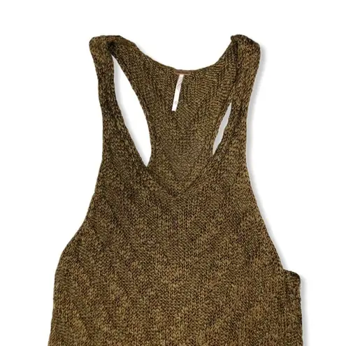 Free People  Brown Chevron Sweater Knit Tank Top size XS