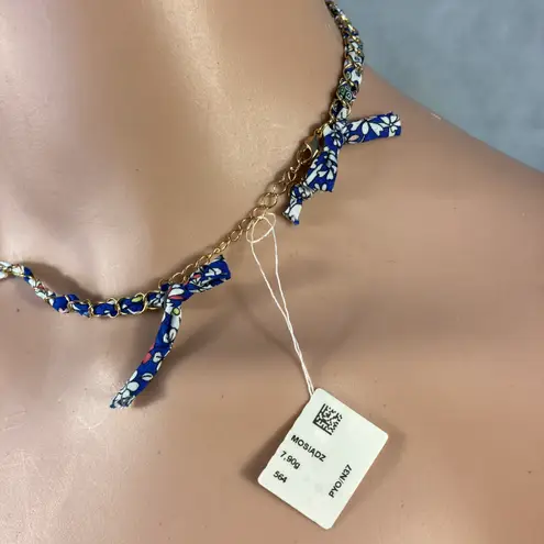 Picky Pica NWT Necklaces Mix of Cotton fabric, Silver Chain and Brass Plate