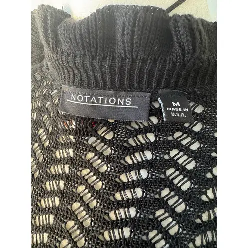 Notations Y2K Black Knit Ruffle Cardigan Shrug Size Medium