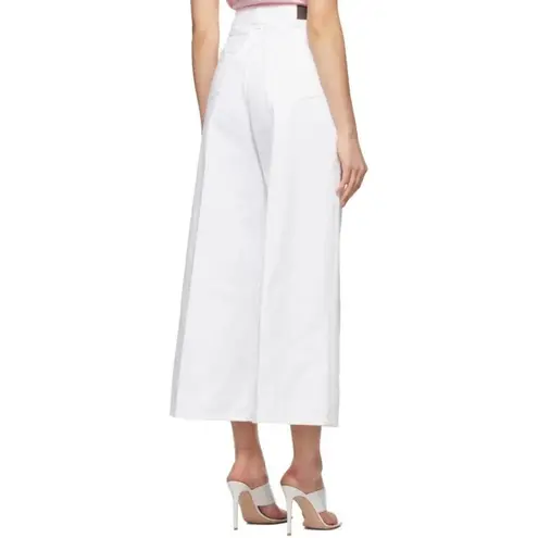 Victoria Beckham Portland Mid Rise Wide Leg White Jeans Size 30