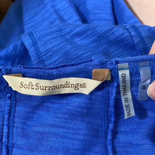 Soft Surroundings Marchesa periwinkle blue space dye pleated raw edge dress sz S - Image 9