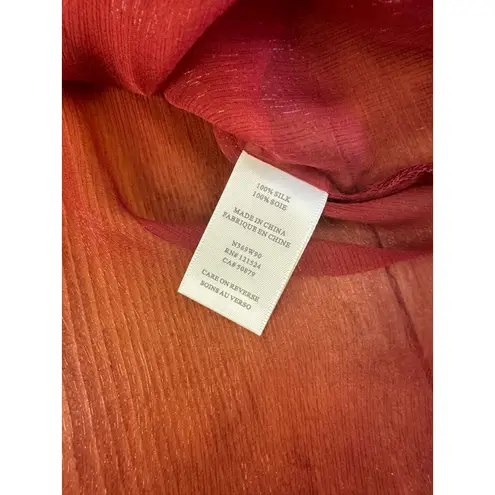 Nick and Mo 100% Silk Red 3/4 sleeve top Size L Size L