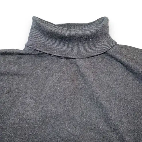 Womens Turtleneck Sweatshirt Top Pullover Long Sleeves Soft Stretchy Black Small