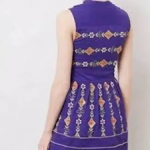 Maeve Anthropologie Dress Beaded Embellished Top Size 4