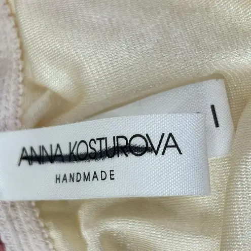 New Anna Kosturova Crochet Dusk Rainbow Mesh Bikini Bottom Handmade Small White