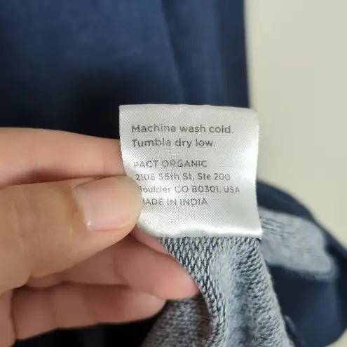 PACT Organic Navy Blue Pullover Long Sleeve Hoodie Kangaroo Pocket Women's XL