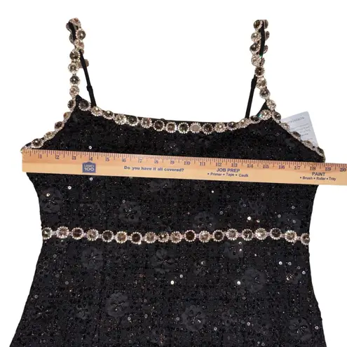 Elliatt Adeline Mini Dress Black Embellished Rhinestone Cocktail Party XL FLAWED