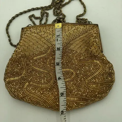 Vintage 1960’s Gold Beaded Evening Clutch / Crossbody Bag