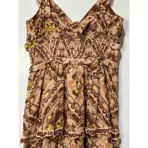 Cleobella Stella Ankle Midi Dress Geo Print Sz Large NWT Ruffled Tiers Feminine