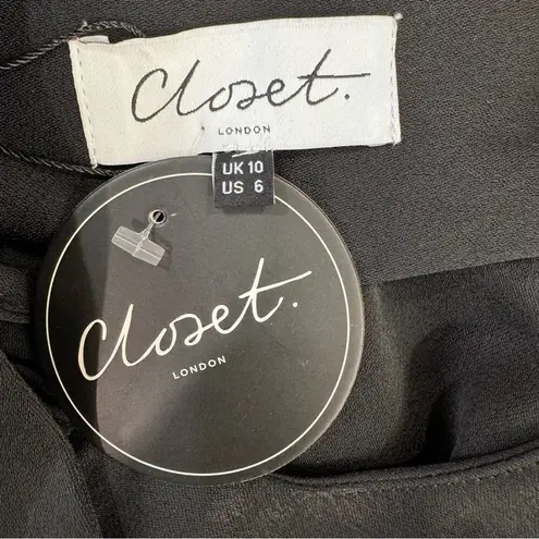 Closet London NEW Black Open Back Crossover Front Jumpsuit Size 6