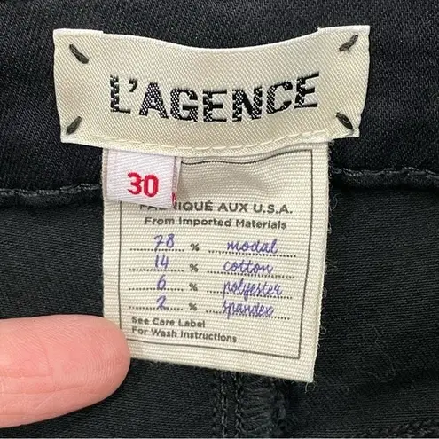 L'Agence  Margot Black‎ Denim High Rise Coated Skinny Jeans Size 30