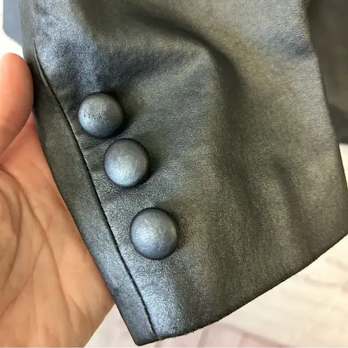 Bernardo Genuine leather blue silver ladies jacket, moto, trendy, mod, small