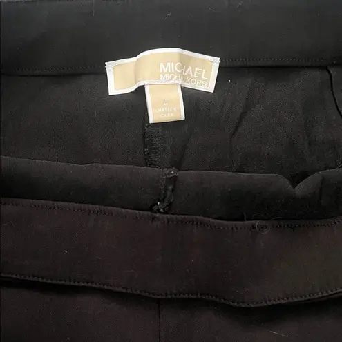 Michael Kors Flat Front Pull On Pant Black Size Large
