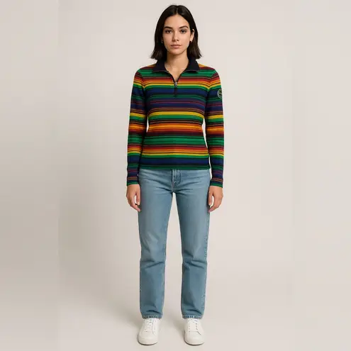 Lauren Ralph Lauren sporty colorful lightweight zip up cotton jacket size large