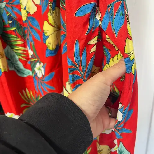 Hilo Hattie Red Hibiscus Floral Maxi Length Muu Muu Dress size 3X