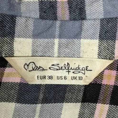 Miss Selfridge Plaid Shirt - Size 6 - GUC