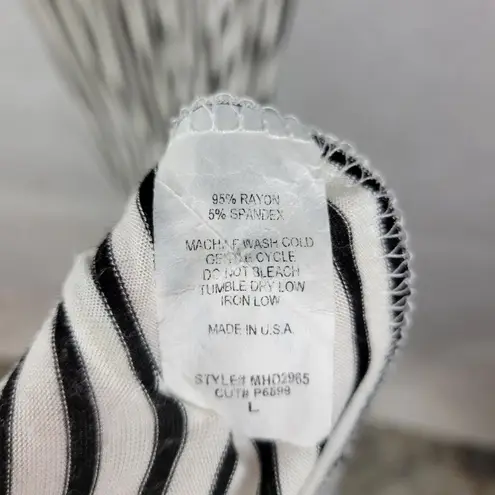 Hailey & Co. Womens Maternity Dress L White Black Striped Ruffled Maxi Tiered