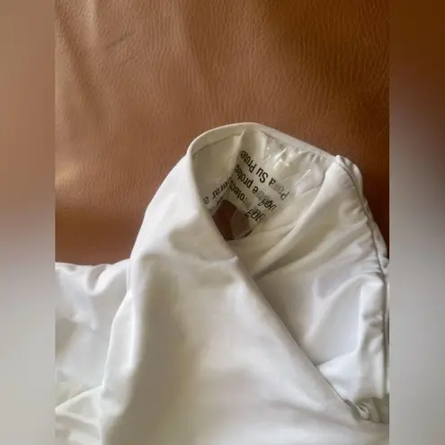 Avec Les Filles NWT Mesh Ruffle White Bikini Set sz L white polkadot mesh