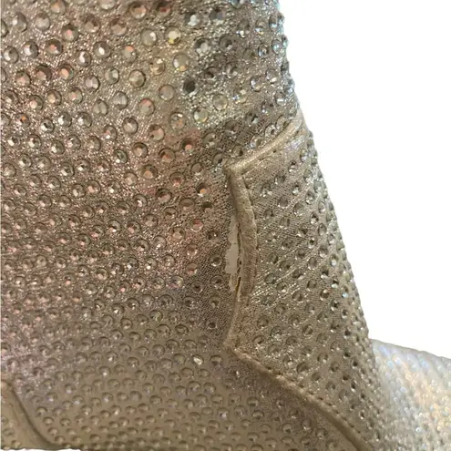 Soda silver rhinestone high heel Glam cowgirl half boots disco cowgirl western