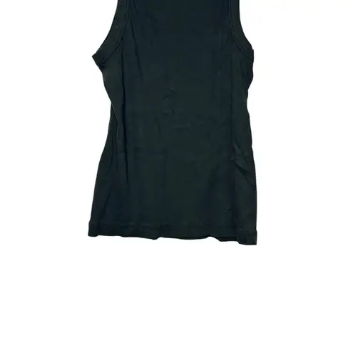 James Perse Women's Tank Top Ribbed Scoop Neck Sleeveless Stretch Cotton Green 1