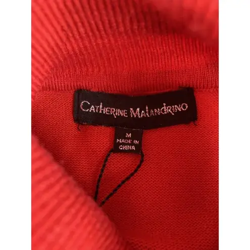 Catherine Malandrino New Popover Sweater Womens M Red Cut Out Long Sleeve $68
