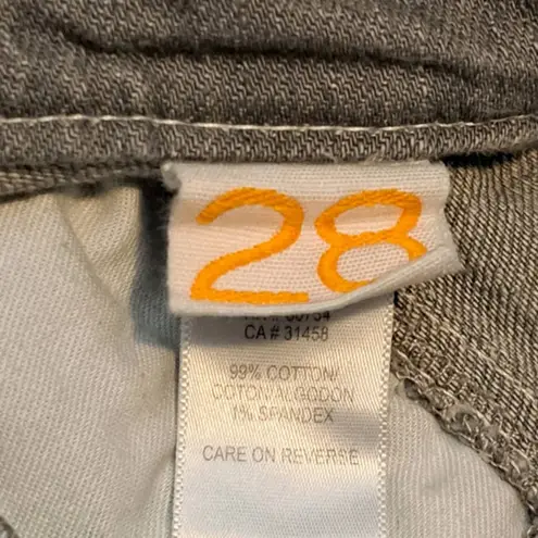 BCBGirls Women's Low-rise Bermuda Utility Denim Jeans Shorts Gray Size 28